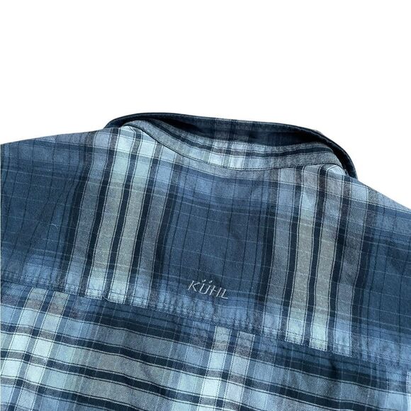 KUHL Fugitive Flannel Button Down Shirt Blue Size Large - Picture 4 of 7